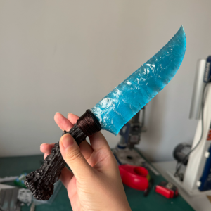 Hand-Knapped Deep Violet Cat’s Eye Stone Dagger – Artisan Decorative Blade with Natural Style Handle